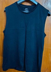 Black Sleeveless T-Shirt
