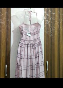Pink Plaid Maxi Dress
