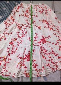 Red &amp; White Ethnic Print Dress