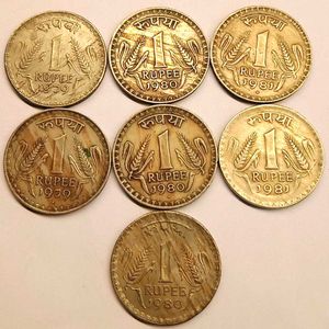 Set Of 7 Big ₹1 Coins For Sale