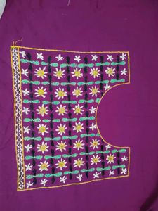 Beautiful Embroidered Purple Color Blouse Piece