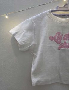 Combo of Checkered Heart Tee and White Graphic T