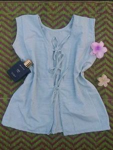 Cute Sleeveless Blue Checkered Top💙