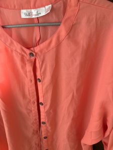 Coral Button-Down Shirt