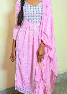 Pink Printed Kurta Set