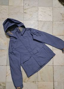 Blue Hooded Outdoor Jacket