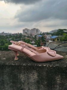 Pinkish Nude Elegant Kitten Heels Pointed Shoes
