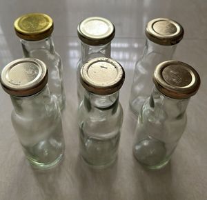 Set Of 6 Glass Bottles
