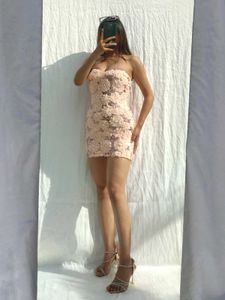 Pink Floral Bodycon Mini 3D Dress