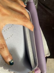Chic Purple Studded Wallet with Charm