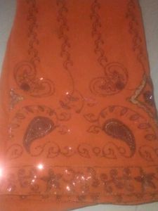 Orange Print Fabric