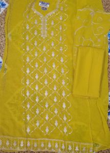 Yellow Embroidered Kurta Set