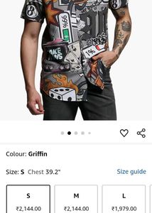 Graphic Print Short Sleeve Button-Up