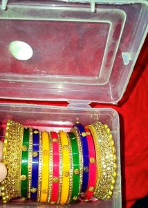 Colorful Beaded Indian Bangles