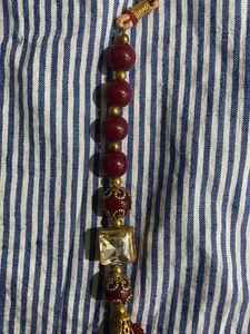 Red Beaded Statement Necklace