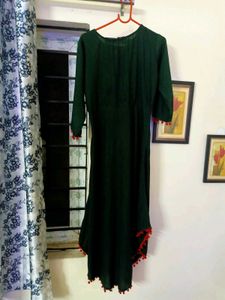 Women&#39;s GREEN ANARKALI KURTI