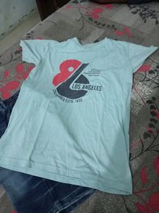 Combo Of Tshirt And Jeans Capri