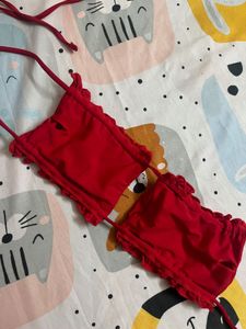 Red Ruffle Bikini