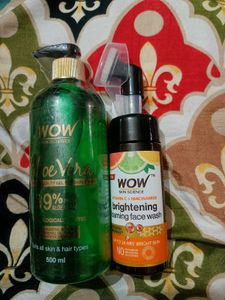 Pack Of 2 Foaming Face Wash, Aloe Vera Gel 500ml