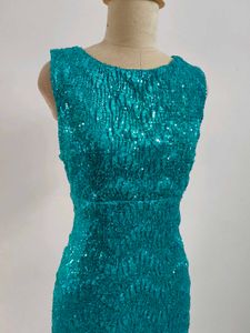 Teal Sequin Gown