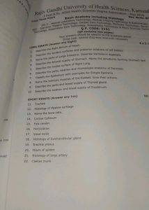 Basic Anatomy Including Histology Question Papers