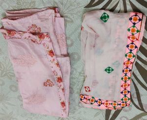 Floral Embroidered 2 Pink Dupatte