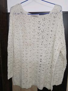 Beautiful Off White Crochet Trending Top