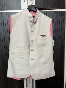 White Nd Pink Koti Dress