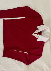 Maroon Long Sleeve Shirt with Collar