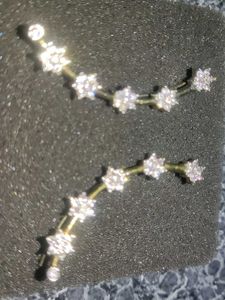 CZ Floral Ear Climber Earrings