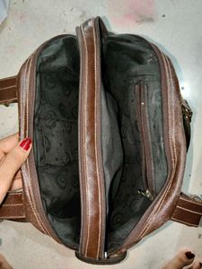 Vintage Brown Leather Shoulder Bag