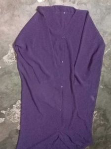 Purple Long Sleeve Cover-Up