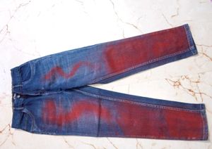 Blue Maroon Jean