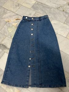 Denim Button-Down Skirt