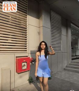 Blue Ruffle Mini Dress Size XS
