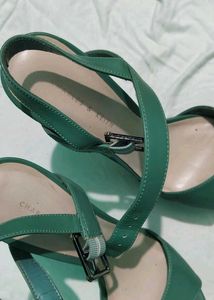 Charles &amp; Keith       Green Platform Heels