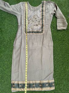 Grey Embroidered 3-Piece Suit