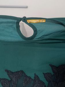 Green Top with Black Patch Work