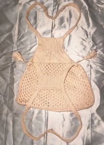 Beige Knitted Breeze Bag