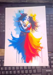 Radha Krishna Abstract Art Print