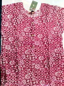Women Floral Print Cotton Blend Straigh