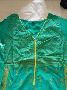 Green Printed Kurta