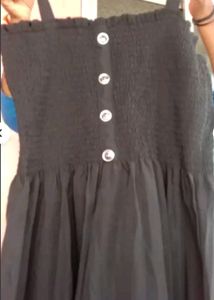 A Black Dress With Korean White Shirt