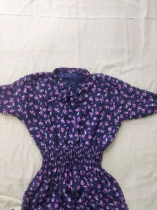 Cute Floral Print Midi Dress 👗💙