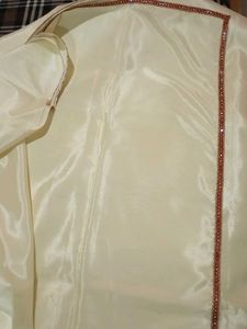 Half White Saree With Maroon Lace