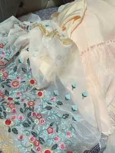 Peach Floral Only  Lehenga