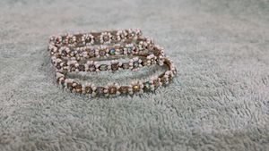 Pearl & Crystal Beaded Bangles (Set of 4)
