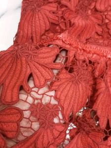 Red Floral Lace Bell Sleeve Top