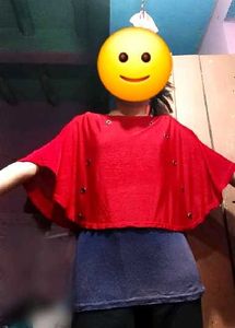 Red Batwing Top