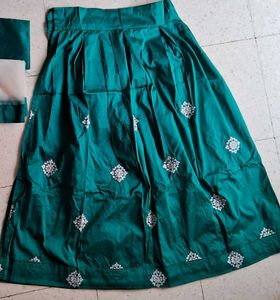 Green Embroidered Lehenga Choli